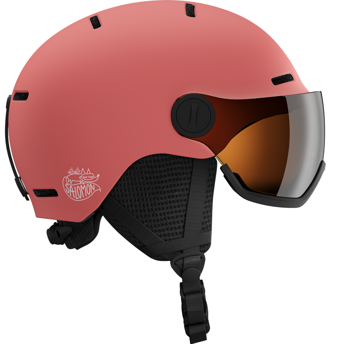 Salomon Orka Visor Kinder-Skihelm Sun Kissed Coral