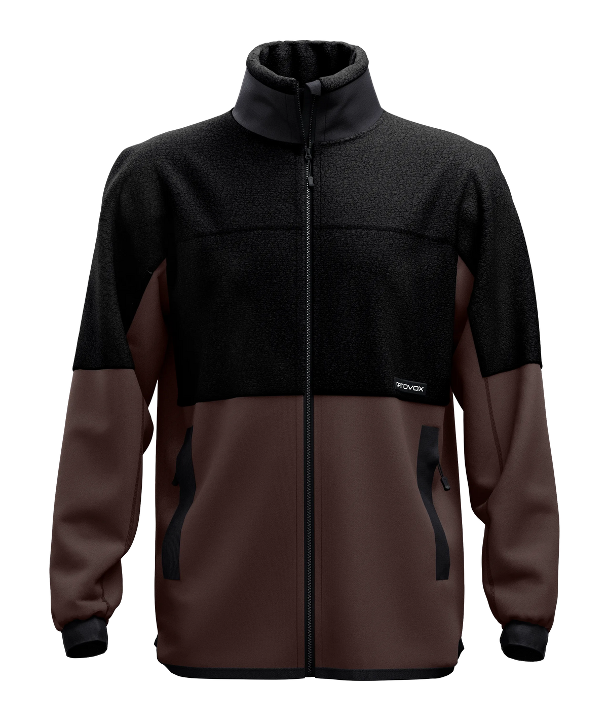 ORTOVOX Fleece Teddy Jacket Herren Black Raven – Vorderansicht