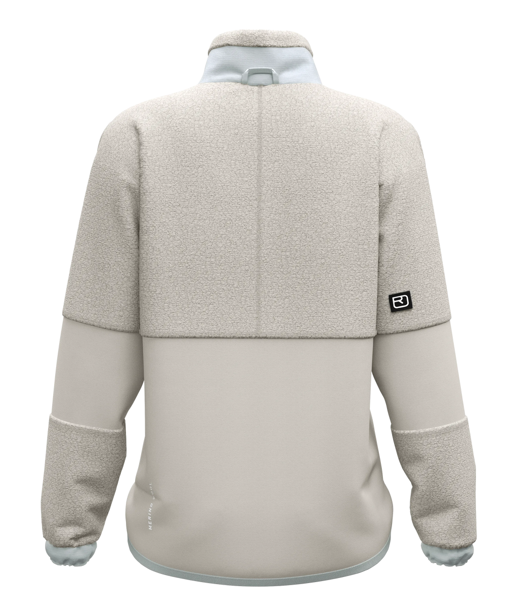 ORTOVOX Fleece Teddy Jacket Damen White Tea – Detailansicht