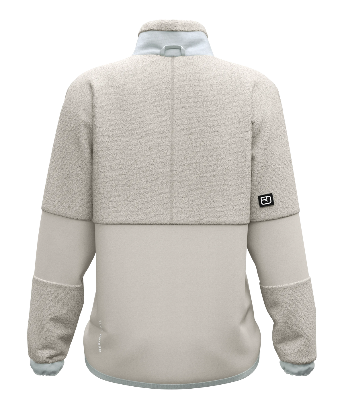 ORTOVOX Fleece Teddy Jacket Damen White Tea – Detailansicht