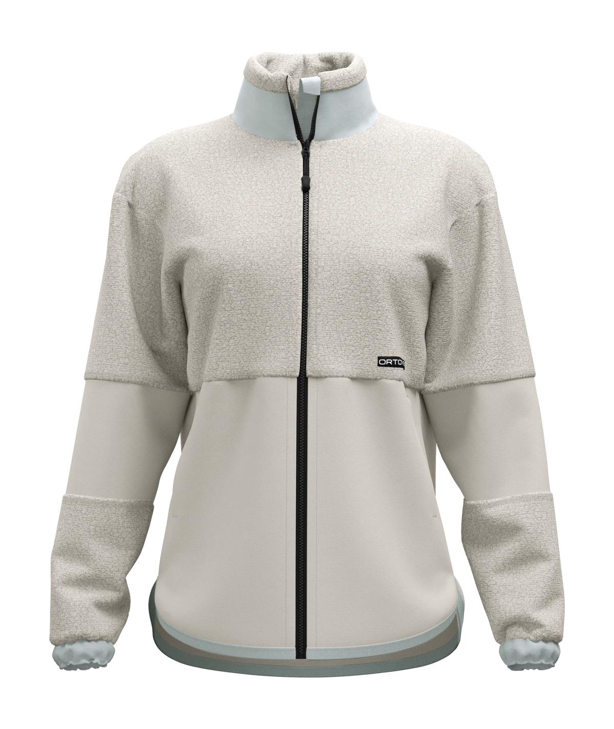 ORTOVOX Fleece Teddy Jacket Damen White Tea – Vorderansicht